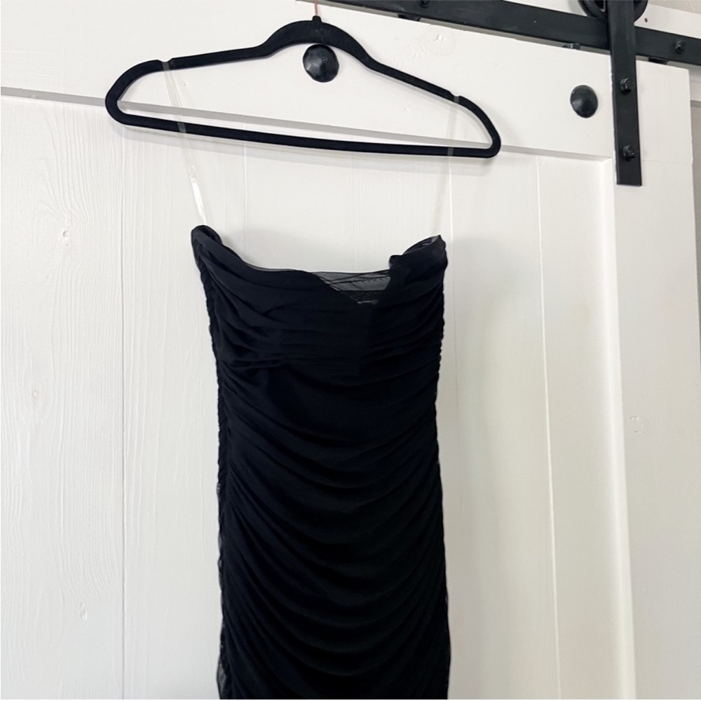 House of CB Sofia Dress Black Mesh Strapless Size Medium - Picture 5 of 11